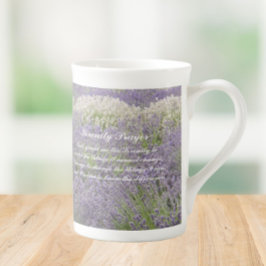Inspirational Serenity Prayer Lavender Garden Prozellantasse