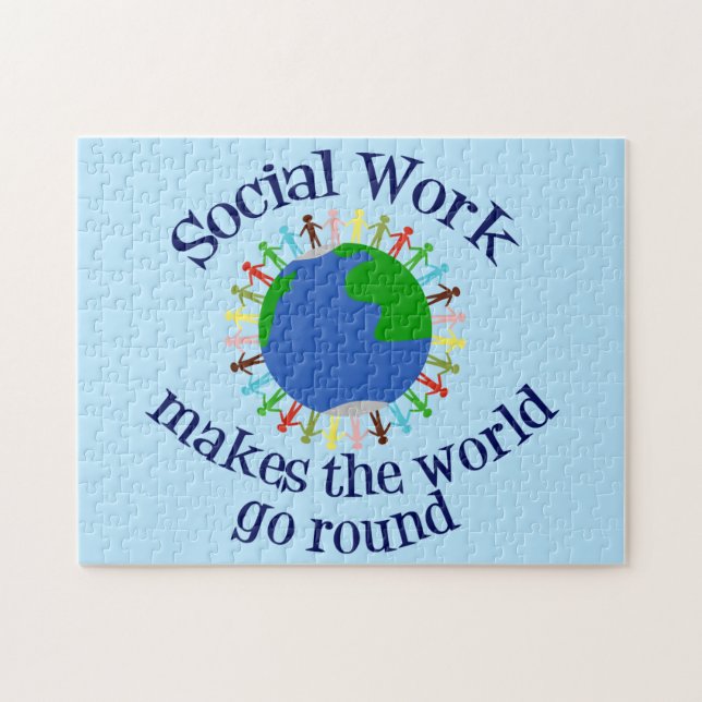Inspirational Social Work World Quote Blue (Horizontal)