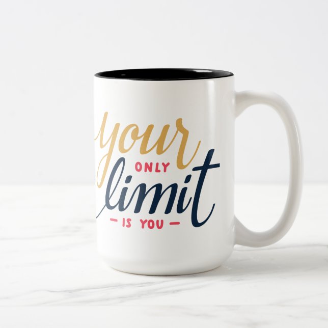Inspirational Zitat-Kaffee-Tasse Zweifarbige Tasse (Rechts)