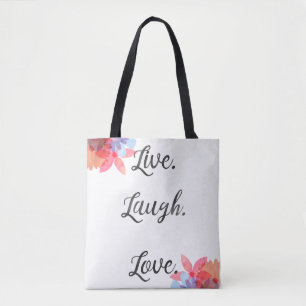 Inspirational Zitat-Tasche, LiveLiebe-Lachen-Kunst Tasche