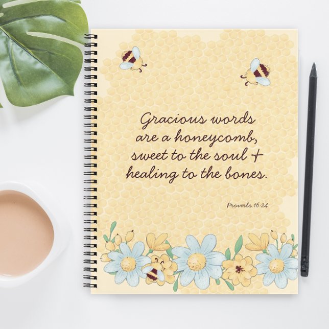 Inspiratione Bienenwabenwabe Christlich Notizbuch (A pretty floral notebook for school or journaling that you can customize with a few clicks.)