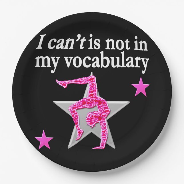 INSPIRATIONELLE GYMNASTIK-DESIGN PAPPTELLER (Vorderseite)