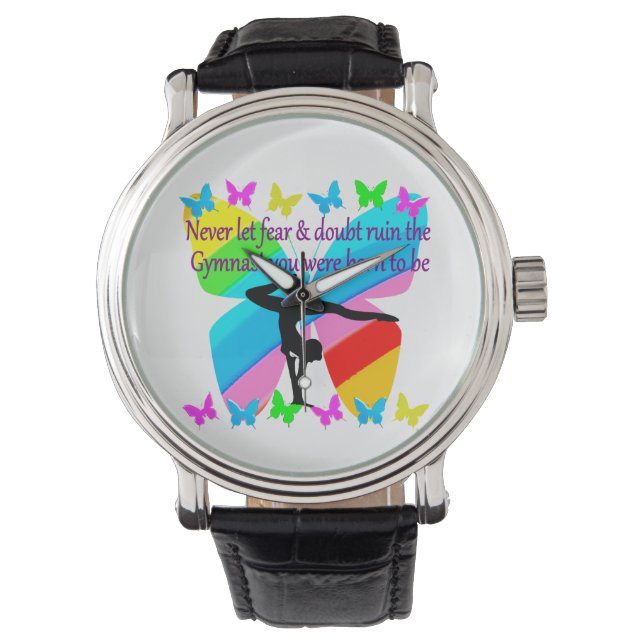 INSPIRATIONELLE GYMNASTIK-MÄDCHENBUTTERFLY-DESIGN ARMBANDUHR (Vorderseite)