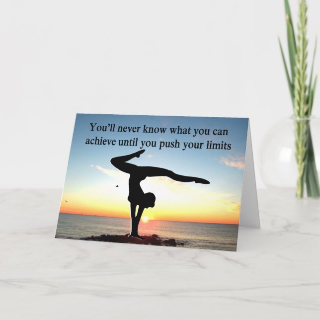 INSPIRATIONELLE GYMNASTIK-QUOTE-DESIGN KARTE (Vorderseite)