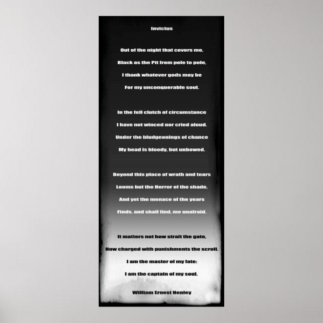 INSPIRATIONELLE INVICTUS POEM POSTER (Vorne)