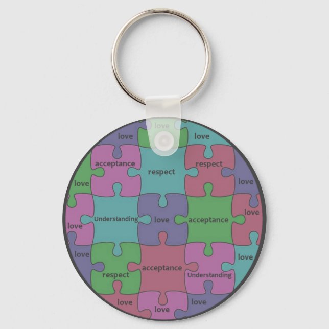 INSPIRATIONELLE JIGSAW PUZZLE QUOTE SCHLÜSSELANHÄNGER (Vorderseite)