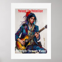 Inspirationnel de l'Art Guitariste Rebel customisé