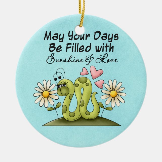 Inspirations-Wurmverzierung Keramik Ornament (Vorne)
