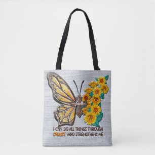 Inspirationsblume/Kreuz/Schmetterling Tasche