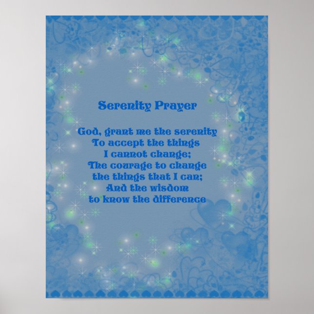 Inspirationserfahrung Gebet Blue Hearts Poster (Vorne)