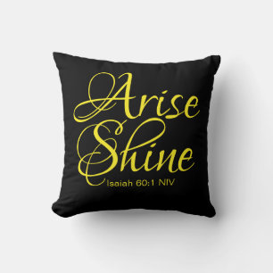 Inspirationserhöhung und Shine Faith Black Kissen