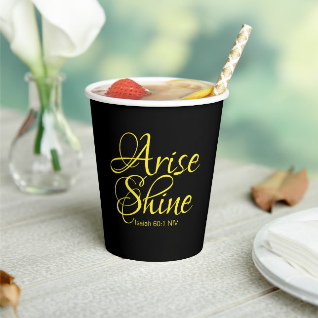 Inspirationserhöhung und Shine Faith Black Pappbecher (In Situ)