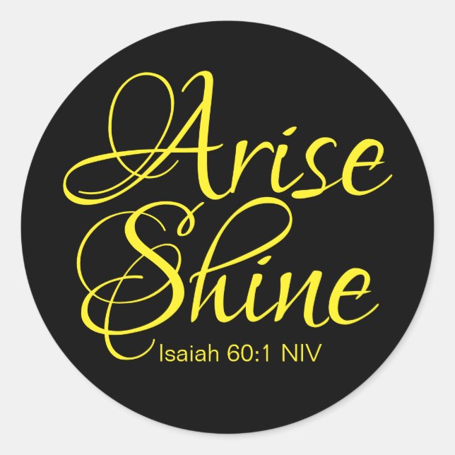 Inspirationserhöhung und Shine Faith Black Runder Aufkleber (Vorderseite)