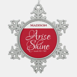 Inspirationserhöhung und Shine Faith Red Schneeflocken Zinn-Ornament