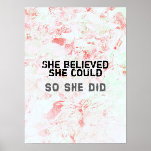 Inspirationsfeministische Kunst, an die sie glaubt Poster