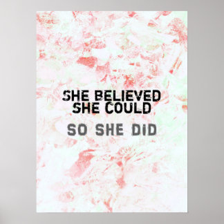 Inspirationsfeministische Kunst, an die sie glaubt Poster