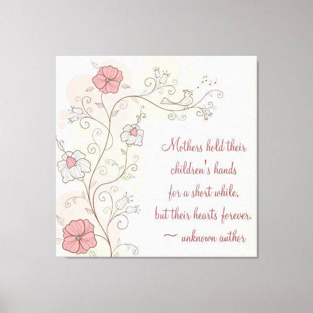 Inspirationsflorale für Mama überzogene Canvas Leinwanddruck (Vorderseite)