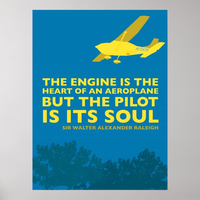 Inspirationsflugzeug und Flugplakat Poster (Vorne)