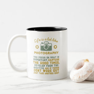 Inspirationsfotograf entwickelt aus Negativem Zweifarbige Tasse