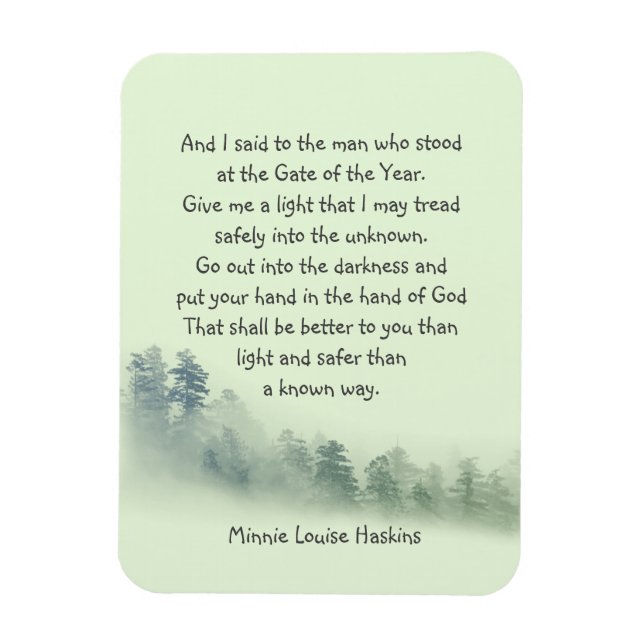 Inspirationsgedicht Hand in Gott Magnet (Vertikal)