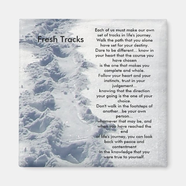 Inspirationsgeschenke Fresh Tracks Magnet (Vorne)