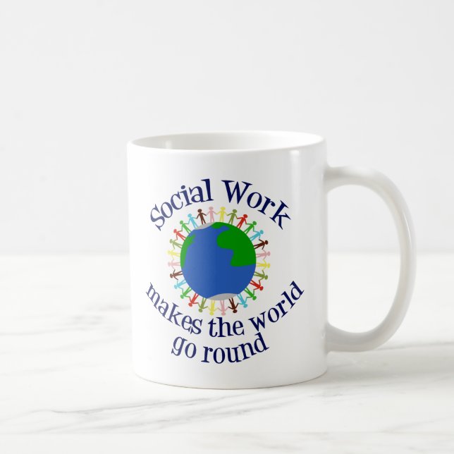 Inspirationsgesellschaftliche Arbeit macht die Wel Kaffeetasse (Rechts)