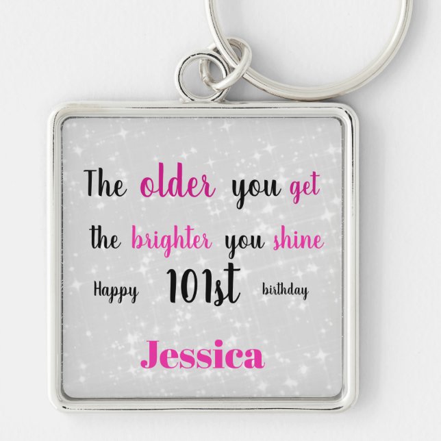 Inspirationshappy 101. Geburtstag Schlüsselanhänger (Vorne)