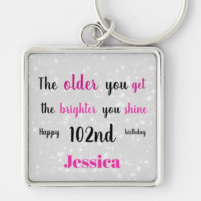 Inspirationshappy 102. Geburtstag Schlüsselanhänger (Vorne)