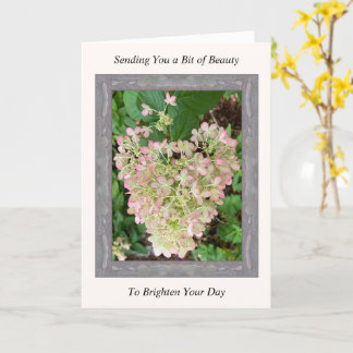 Inspirationshet-Well-Card mit rosa Hydrangea Karte