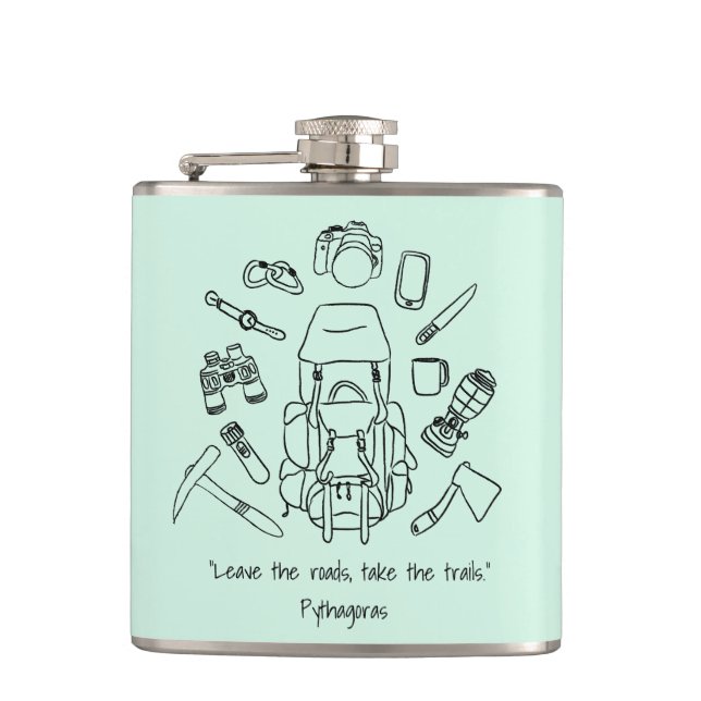 Inspirationshilfende Vinyl-Wrap Flachmann (Vorderseite)