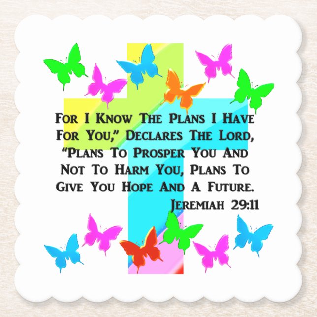 INSPIRATIONSJEREMIAH 29:11 CHRISTLICH UNTERSETZER (Vorderseite)