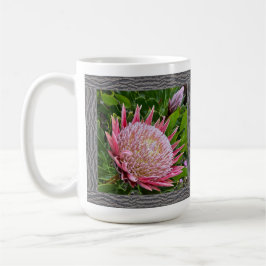 Inspirationskaffee-Tasse mit rosa Protea Kaffeetasse