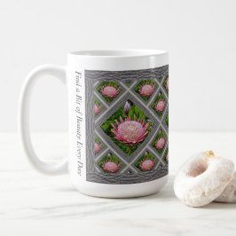 Inspirationskaffee-Tasse mit rosa Proteas Kaffeetasse
