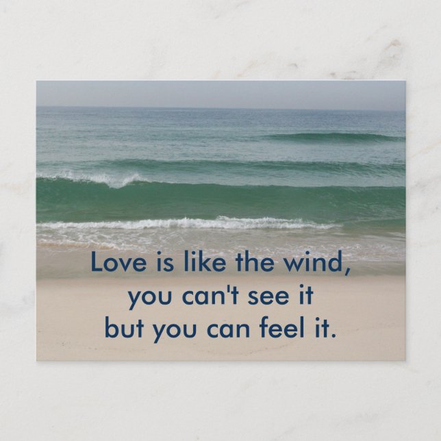 Inspirationskarte : Liebe ist wie Wind Postkarte (Vorderseite)