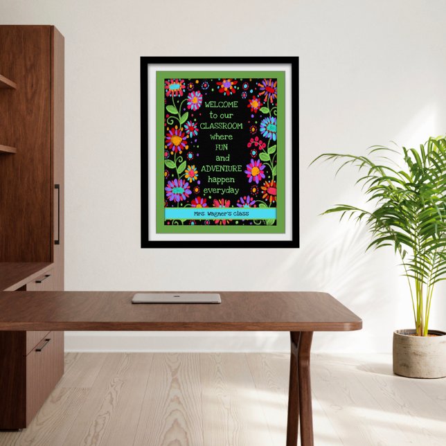 Inspirationsklasse Schwarze Flora Poster (Personal classroom poster by Inspirivity)