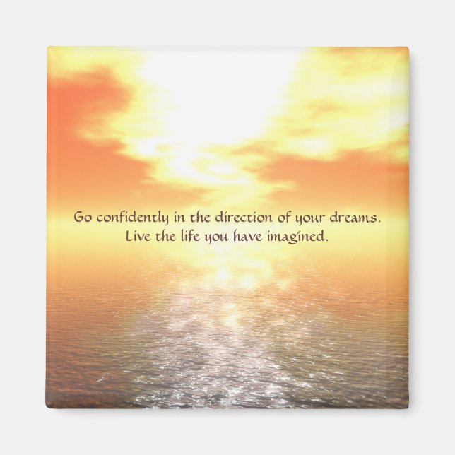 Inspirationsorangefarbener Sonnenuntergang über ei Magnet (Vorne)