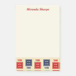 Inspirationsorientiertes Denken außerhalb der Box Post-it Klebezettel