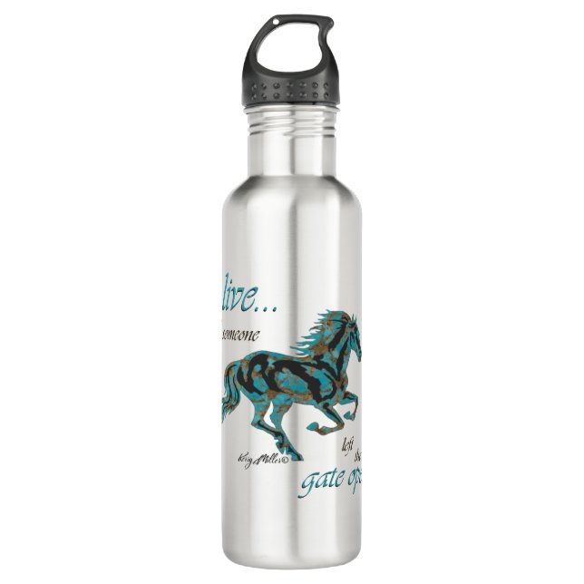 Inspirationspferd Edelstahlflasche (Vorderseite)
