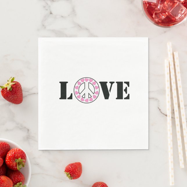 Inspirationspinrote Liebe Friedenshöre Serviette (Beispiel)