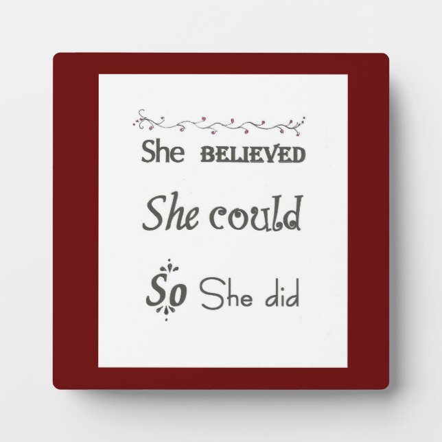 Inspirationsplatte mit Easel Women Girls Fotoplatte (Vorderseite)