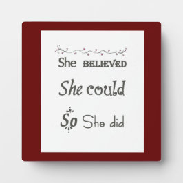 Inspirationsplatte mit Easel Women Girls Fotoplatte