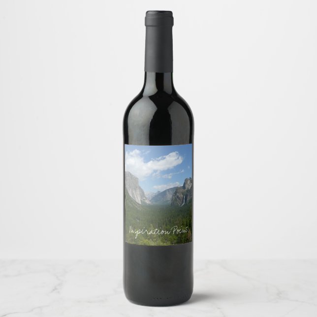 Inspirationspunkt im Yosemite-Nationalpark Weinetikett (Vorderseite)