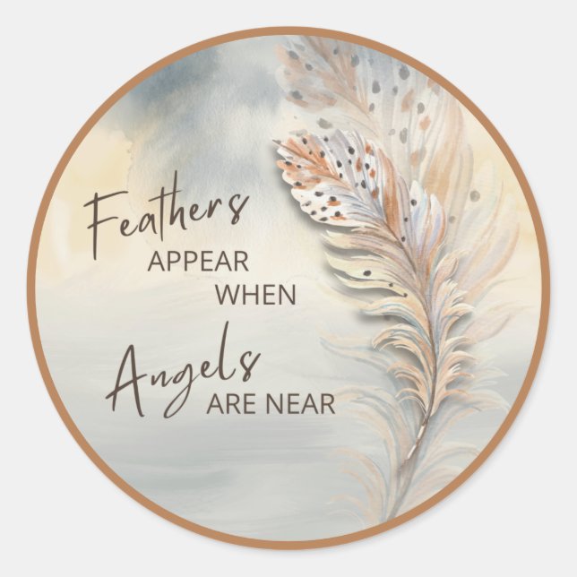 Inspirationsquelle und Angel Zitat Wasserfarbe Runder Aufkleber (Vorderseite)