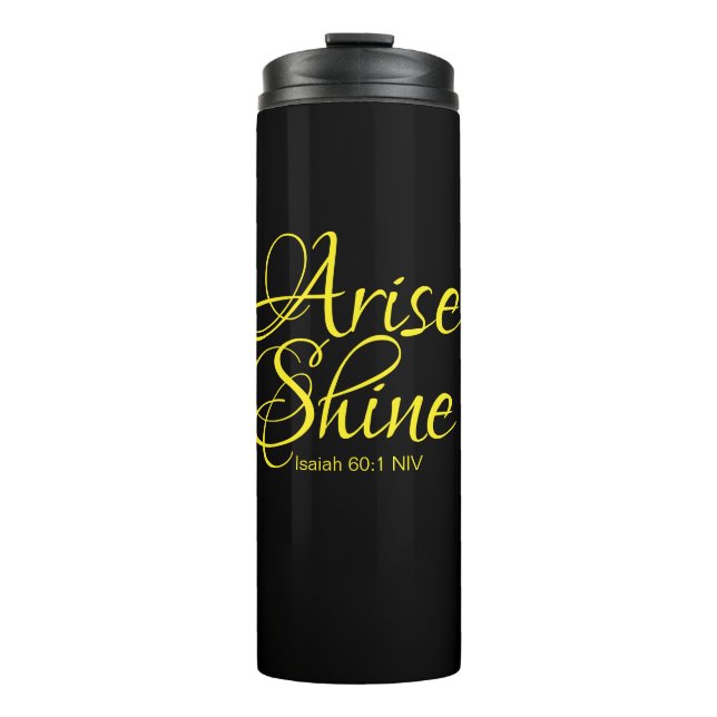 Inspirationsquelle und Shine Faith Black Thermal Thermosbecher (Vorderseite)