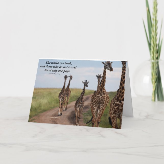 Inspirationsquotation mit Giraffen Karte (Vorderseite)