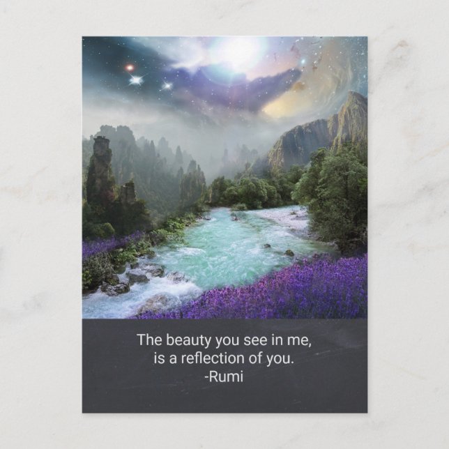 Inspirationsquote für Schönheit von Rumi Postkarte (Vorderseite)