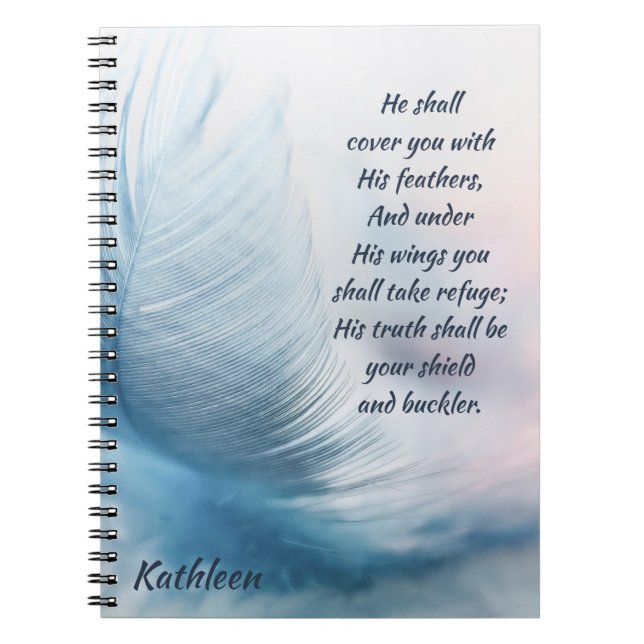 Inspirationsreicher Psalm 91:4 unter seinen Winkel Notizblock (Vorderseite)