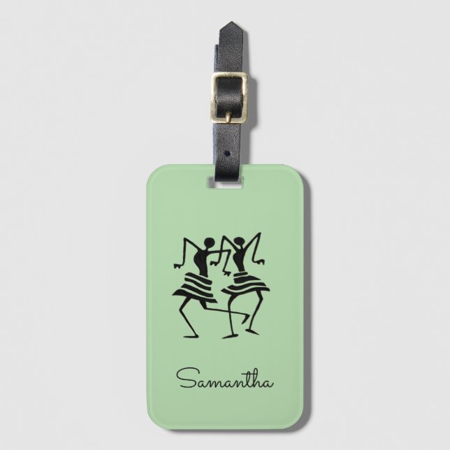 Inspirationssänger, Silhouette-Fest-Tänzer Gepäckanhänger (Vorderseite Vertikal)