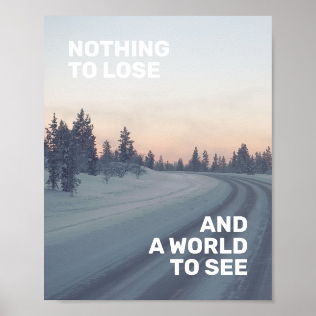 Inspirationssatz für Reisen Rosa graues Foto der N Poster (Vorne)
