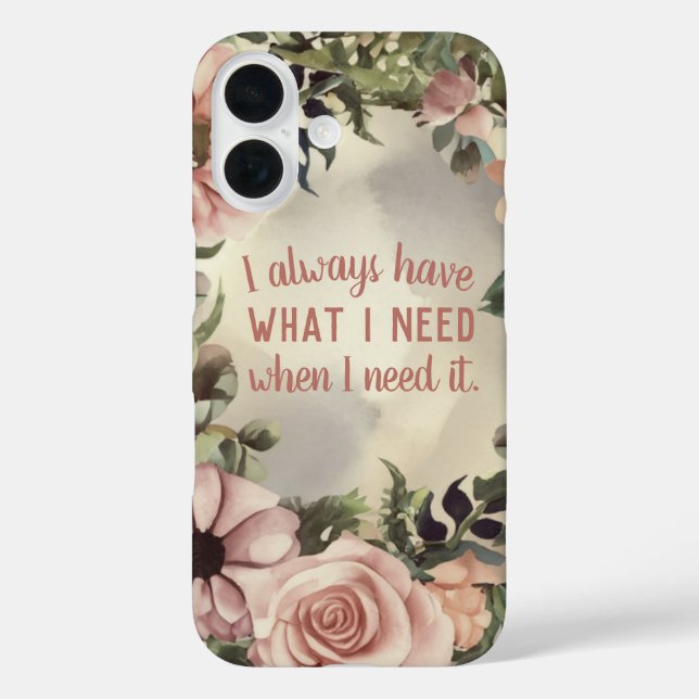 Inspirationssatz Gesetz der Anziehung Motivierend iPhone 16 Hülle (Rückseite)